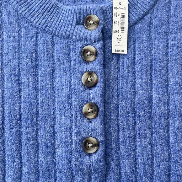NWT XS Madewell Bowden Henley Sweater in Coziest Yarn - Picture 4 of 5